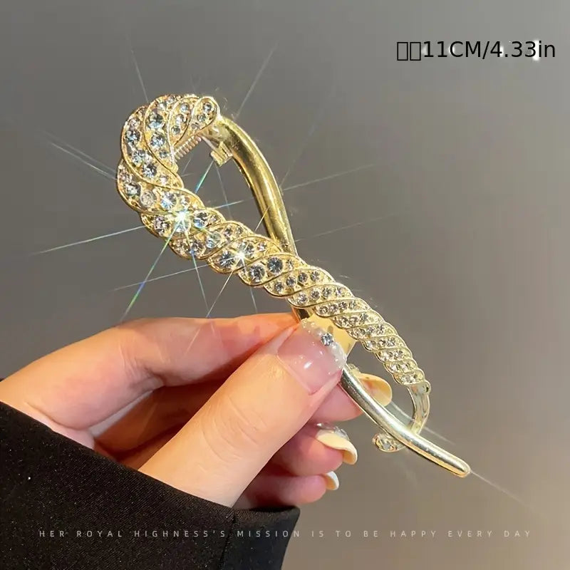 Rhinestone Twist Clip Stylish & Effortless Hair Glam (TL40)