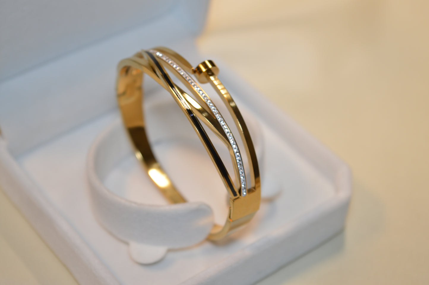 Elegant Fashion Stainless Steel Bracelet with Zircon (BR-21)