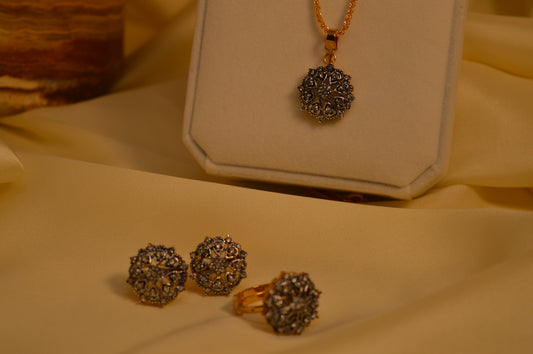 Royal Sapphire Jewelry  Pendant Set