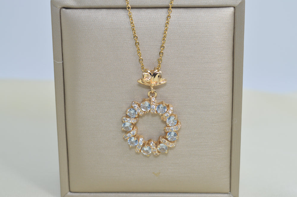 Flower Pendant Necklace Chain Gold Plated