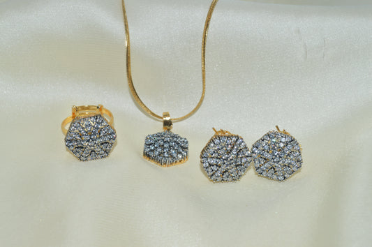 Royal Sapphire Jewelry  Pendant Set