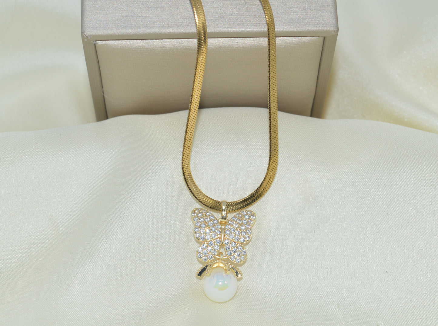 Elegant Opal Butterfly Pendant Necklace | Luxury Unique Design