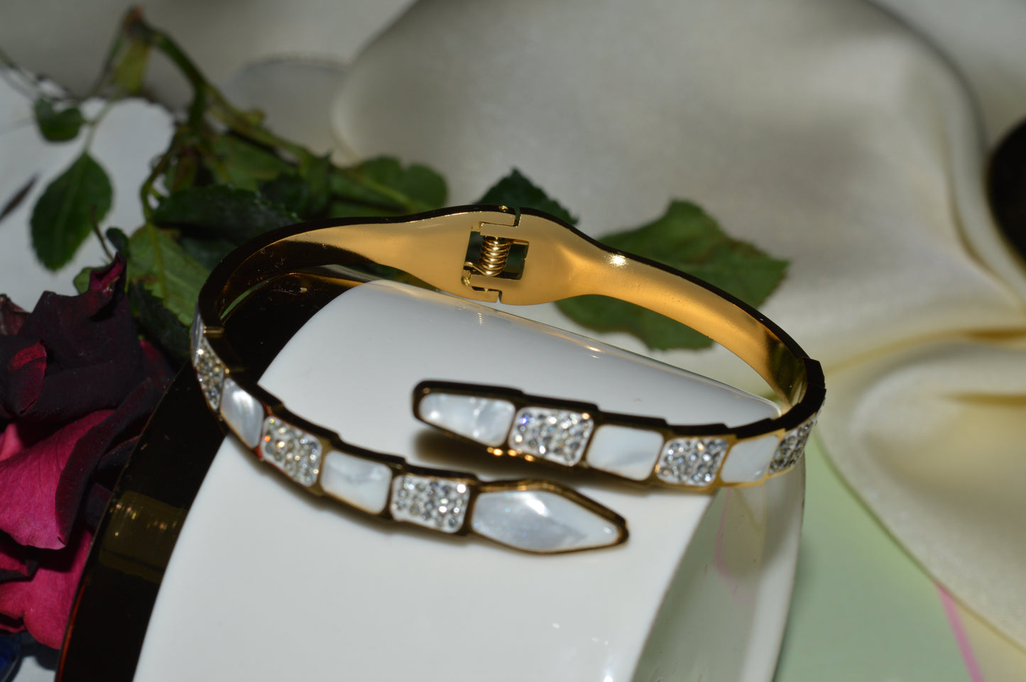 Stainless Steel Gold-Plated Snake Bracelet