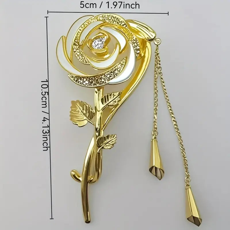 Black Rose Rhinestone Twist Hair Clip with Tassel TL22