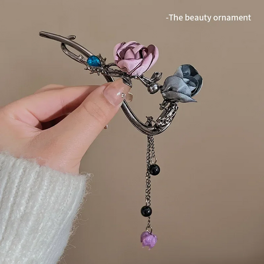 Elegant Rose Alloy Twist Hair Clip  (TL77)