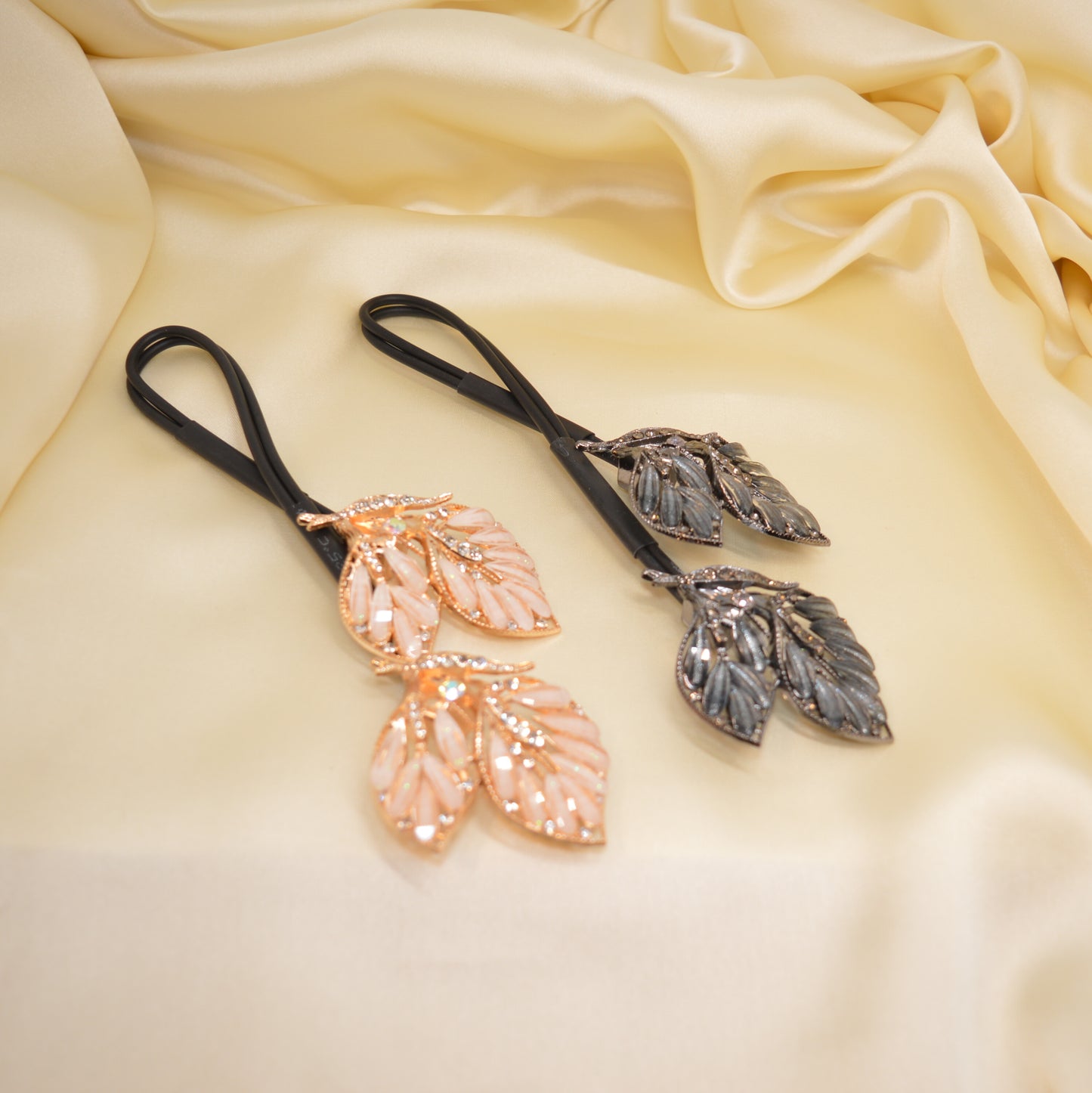 Leaf Blossom Rhinestone Hair Twister Pin HT40