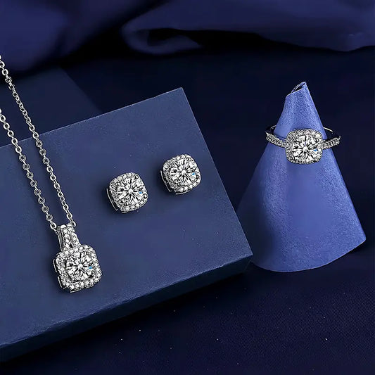 Elegant Sparkle Wedding Jewelry Set – Dazzling Stud Design