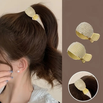 2pcs High ponytail clip with diamonds