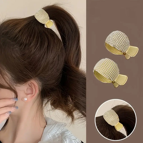 2pcs High ponytail clip with diamonds