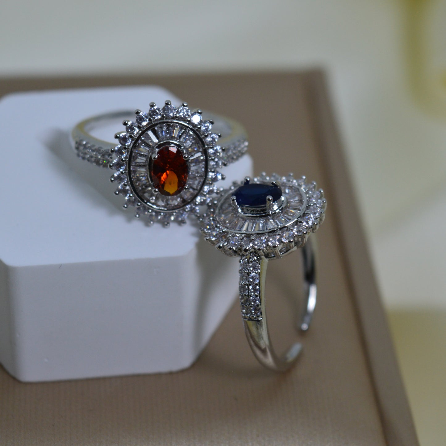 Silver Based Color Zircon Rings