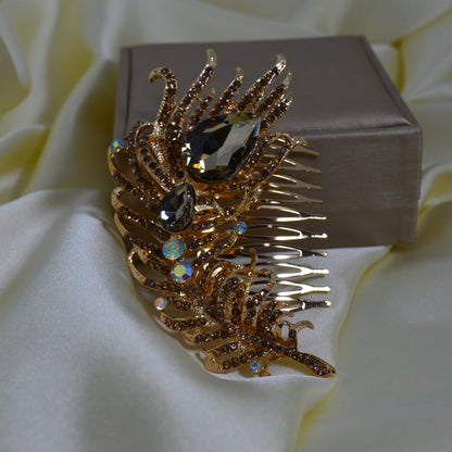 Handmade Headwear Floral Alloy Leaf Hair Comb  (HC-37) NEW