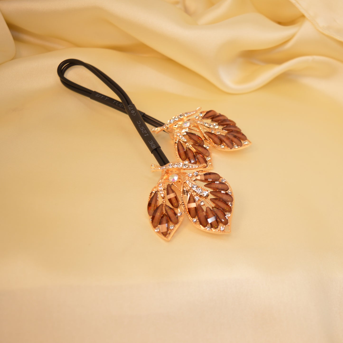 Leaf Blossom Rhinestone Hair Twister Pin HT40