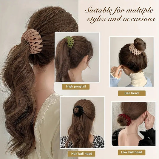 3Pcs Velvet Surface Expandable Bird Nest Magic Hair Clip (HL-12)