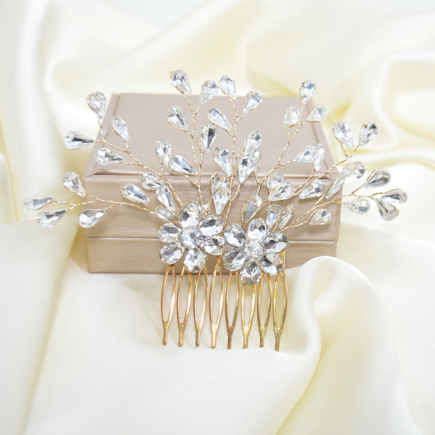 Crystal Hair Comb for Women Handmade(CMB-12)