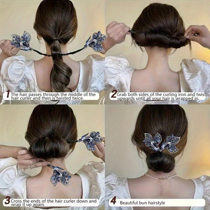Leaf Blossom Rhinestone Hair Twister Pin HT40