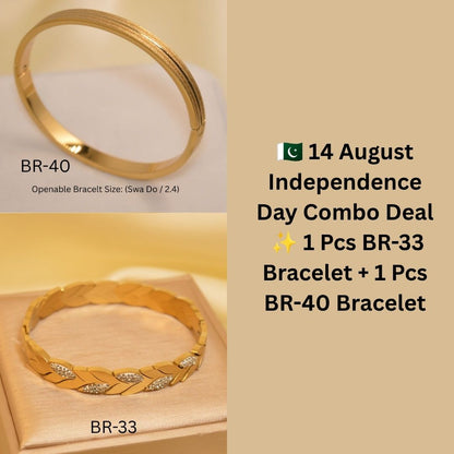 Luxury Openable Gold Leaf Bracelet – Premium Adjustable Design (BR-33)