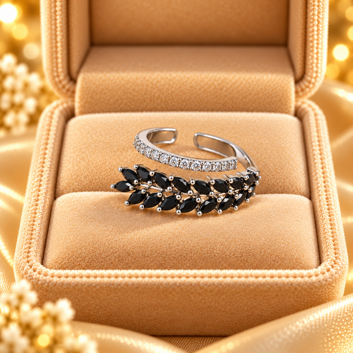 Rings|Delicate Double Row Colored Zircon Ring  1Pcs