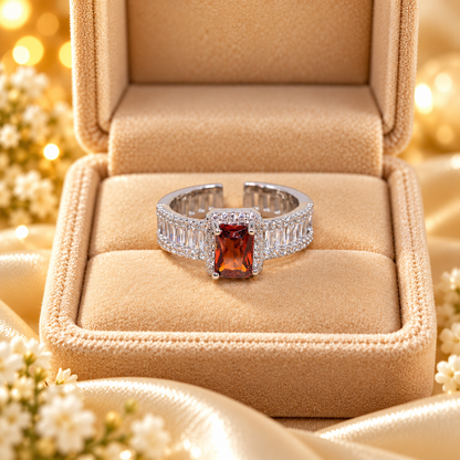 Rings | Delicate Adjustable Colored Cubic Zircon Ring 1 Pcs