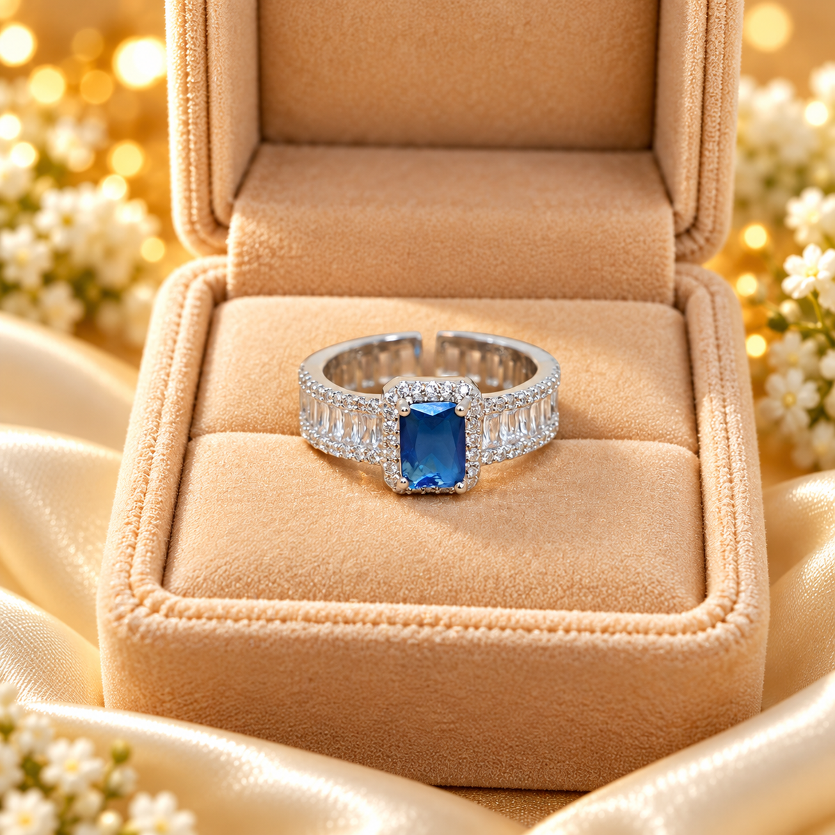 Rings | Delicate Adjustable Colored Cubic Zircon Ring 1 Pcs
