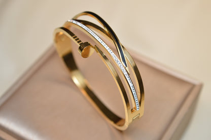 Elegant Fashion Stainless Steel Bracelet with Zircon (BR-21)