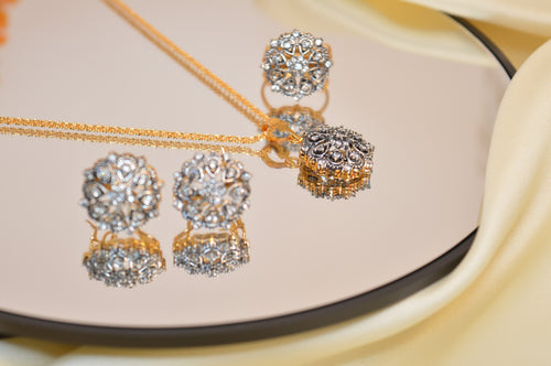 Royal Sapphire Jewelry  Pendant Set