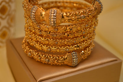 Gold Plated Bangles Set with Karay