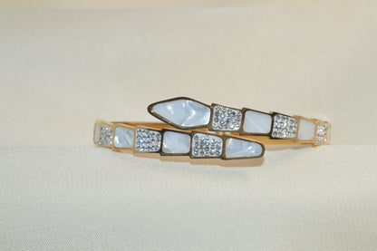 Stainless Steel Gold-Plated Snake Bracelet