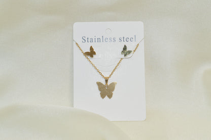 Butterfly Necklace Pendant Set
