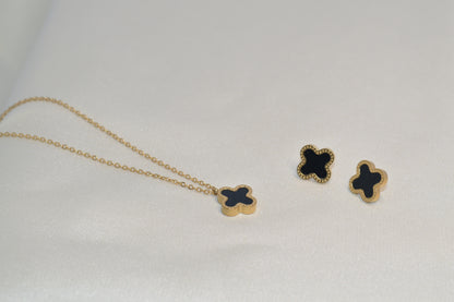 4 Petal Flowers Chain Trendy Necklace Set