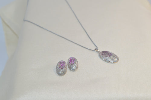 Sterling Silver Jewelry Sets Necklace with Earring