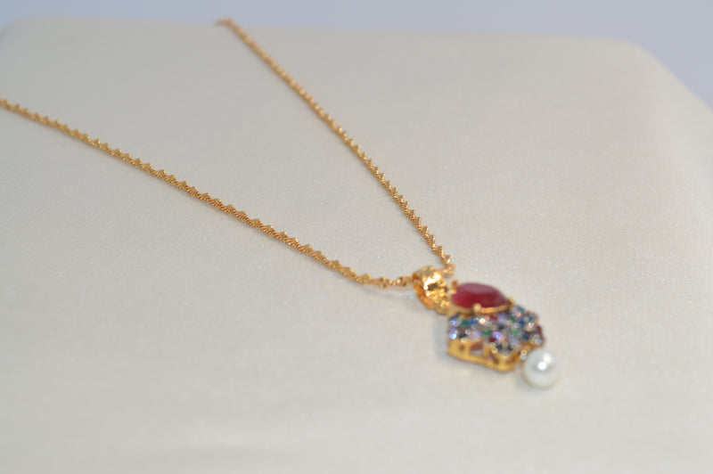 18K Gold Plated Crystal Club Jewelry Set – Elegant Necklace, Earrings & Ring