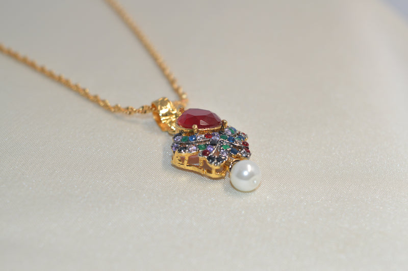 18K Gold Plated Crystal Club Jewelry Set – Elegant Necklace, Earrings & Ring
