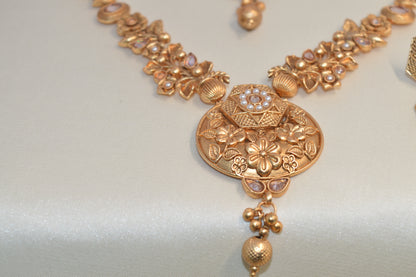 Indian Dubai Luxury 24K Gold Plated Wedding Jewelry Set