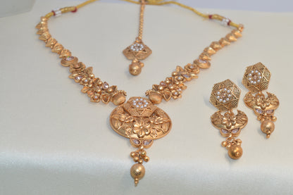 Indian Dubai Luxury 24K Gold Plated Wedding Jewelry Set