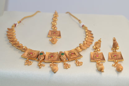Indian Dubai Luxury 24K Gold Plated Wedding Jewelry Set