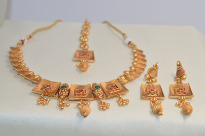 Indian Dubai Luxury 24K Gold Plated Wedding Jewelry Set