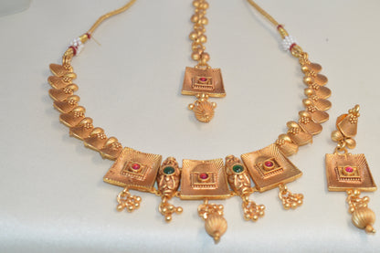 Indian Dubai Luxury 24K Gold Plated Wedding Jewelry Set