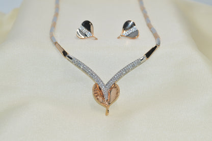 Rose Gold Dubai Jewelry Set  Necklace & Earrings