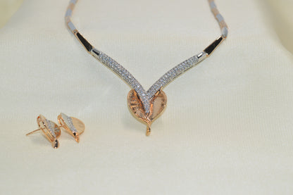 Rose Gold Dubai Jewelry Set  Necklace & Earrings