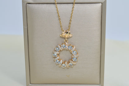 Flower  Pendant Necklace Chain Gold Plated