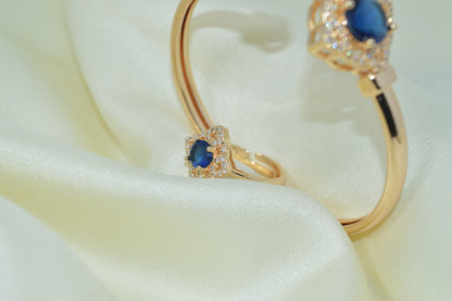 Trendy Luxury Bracelet with Brilliant Cubic Zirconia & Ring