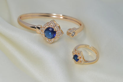 Trendy Luxury Bracelet with Brilliant Cubic Zirconia & Ring