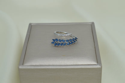 Delicate Double Row Colored Zircon Ring  1Pcs