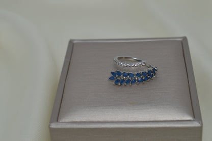 Delicate Double Row Colored Zircon Ring  1Pcs