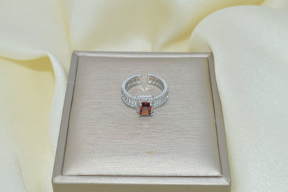 Delicate Adjustable Colored Cubic Zircon Ring 1 Pcs