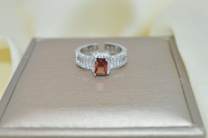 Delicate Adjustable Colored Cubic Zircon Ring 1 Pcs