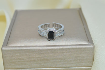 Delicate Adjustable Colored Cubic Zircon Ring 1 Pcs