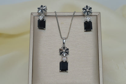 Cubic Zirconia Pendant & Earrings Set