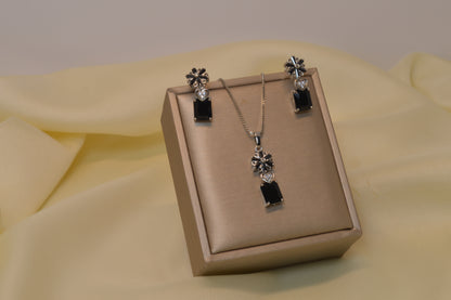 Cubic Zirconia Pendant & Earrings Set