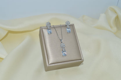 Cubic Zirconia Pendant & Earrings Set